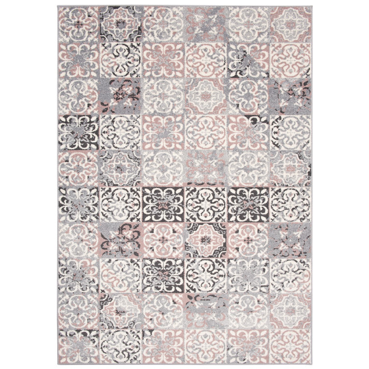 Latitude Vive Turcot Flatweave Silver/Pink/Grey Rug Wayfair.co.uk